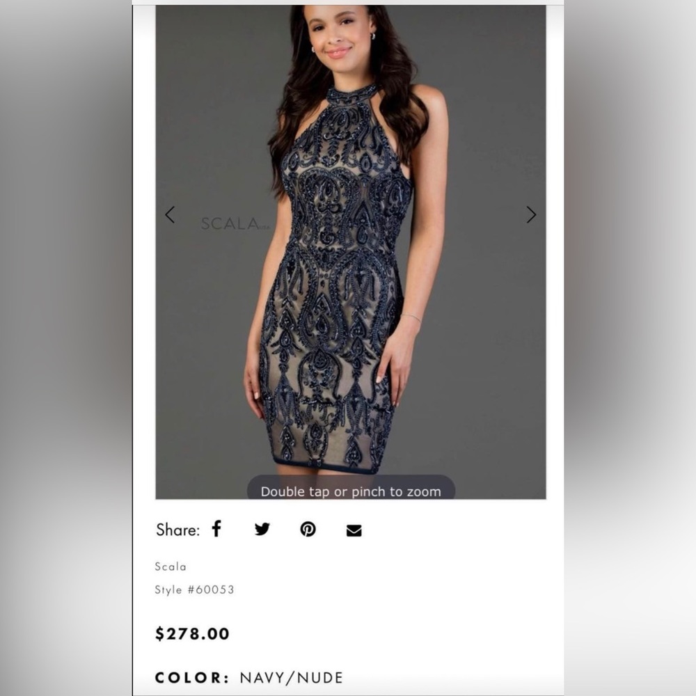 SCALA - Beaded High Halter Sheath Dress NWT - Size 2